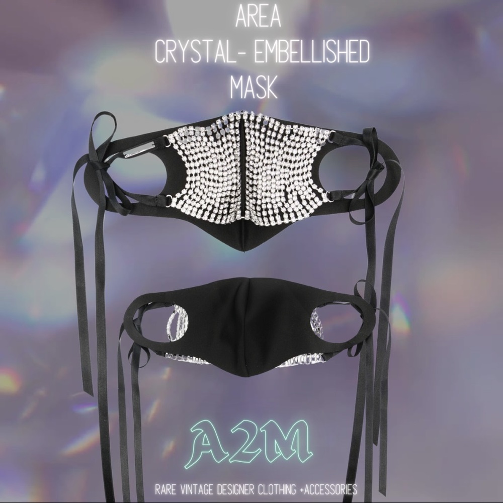 Area NYC Crystal Embellished Face Mask NWT